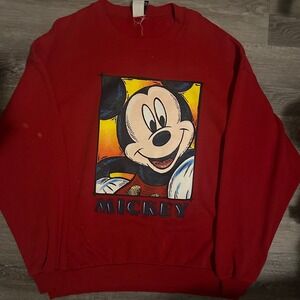 Mickey Unlimited Red Graphic Sweatshirt Classic Cartoon Character